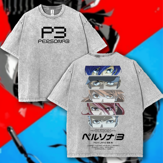 Persona 3 Graphic Unisex Double Printed Washed T- SHIRT