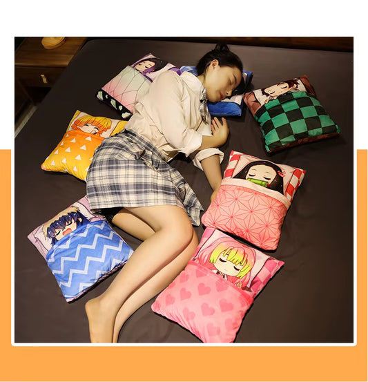 Demon Slayer Anime Corps Napping Hashiras Throw Pillow Cushion 14 x 10.6”