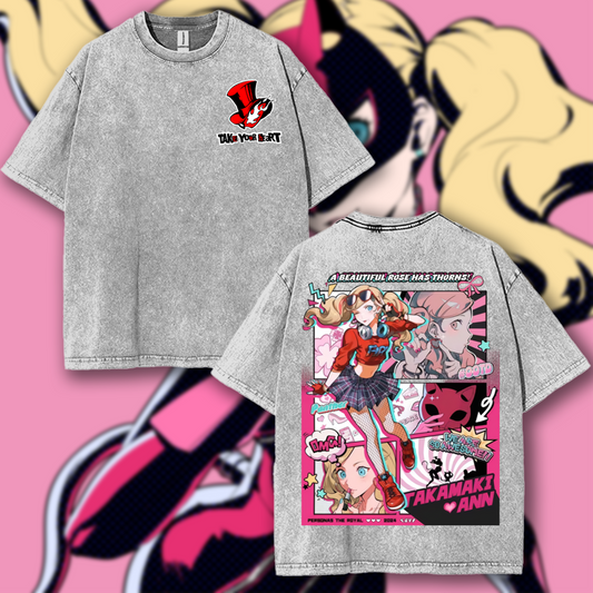 Panther Persona 5 Royal Unisex Double Printed Washed T- SHIRT