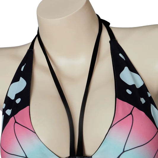 Shinobu Kocho Cosplay Demon Slayer Anime Bra Top Bikini Swimsuit