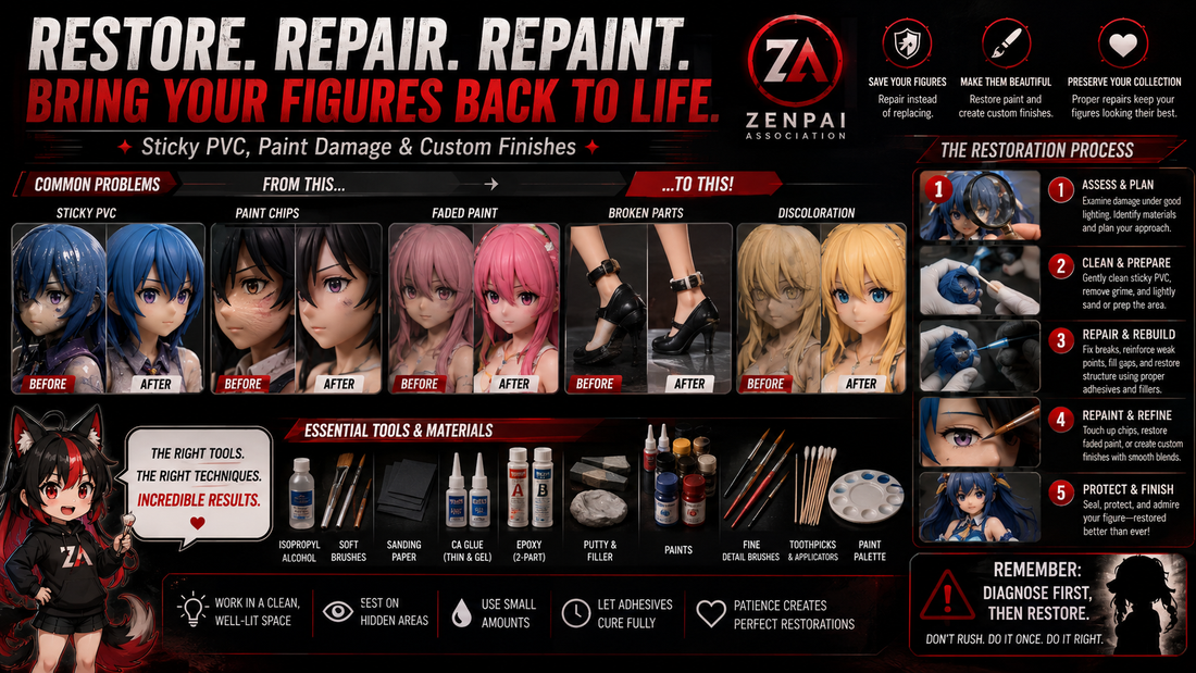 How to Restore & Repaint Anime Figures: Sticky PVC, Paint Damage & Custom Finishes