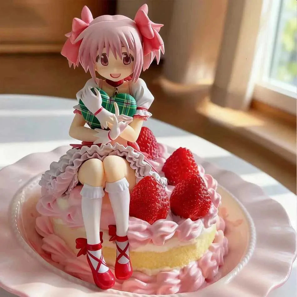 Madoka Kaname Sitting Puella Magi Madoka Magica Anime Figure Model PVC 5.8" [Boxed]