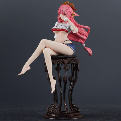 Yae Miko Summer Style Ver. Genshin Impact Anime Figure Model Statue PVC 9" [Adult Collectible]