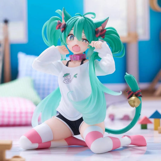 Hatsune Miku Cat Ear T-Shirt Project DIVA Vocaloid Desktop Anime Figure PVC 4.5" [No Box]
