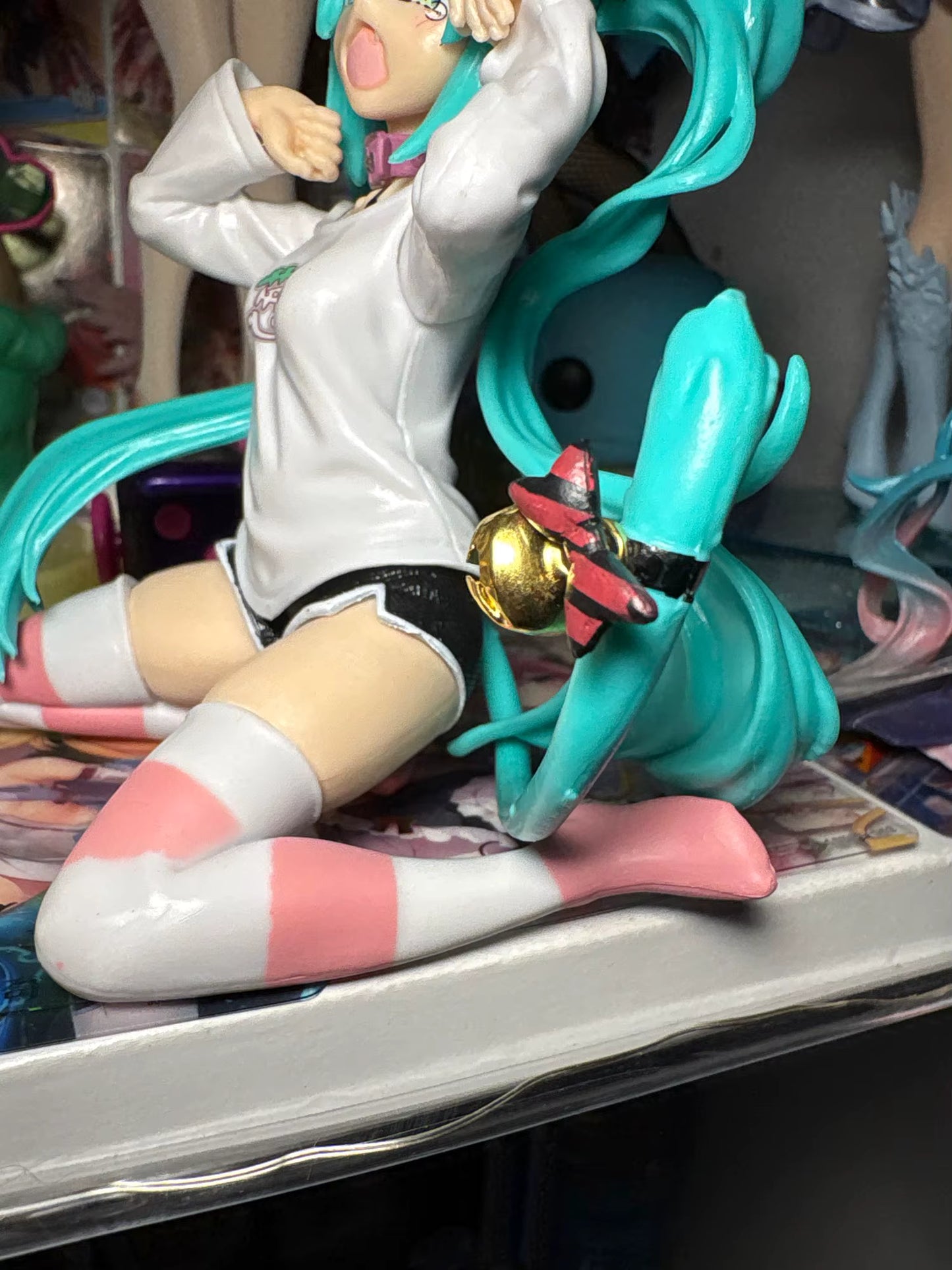 Hatsune Miku Cat Ear T-Shirt Project DIVA Vocaloid Desktop Anime Figure PVC 4.5" [No Box]