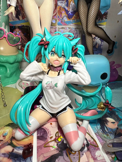 Hatsune Miku Cat Ear T-Shirt Project DIVA Vocaloid Desktop Anime Figure PVC 4.5" [No Box]