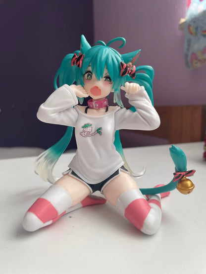 Hatsune Miku Cat Ear T-Shirt Project DIVA Vocaloid Desktop Anime Figure PVC 4.5" [No Box]