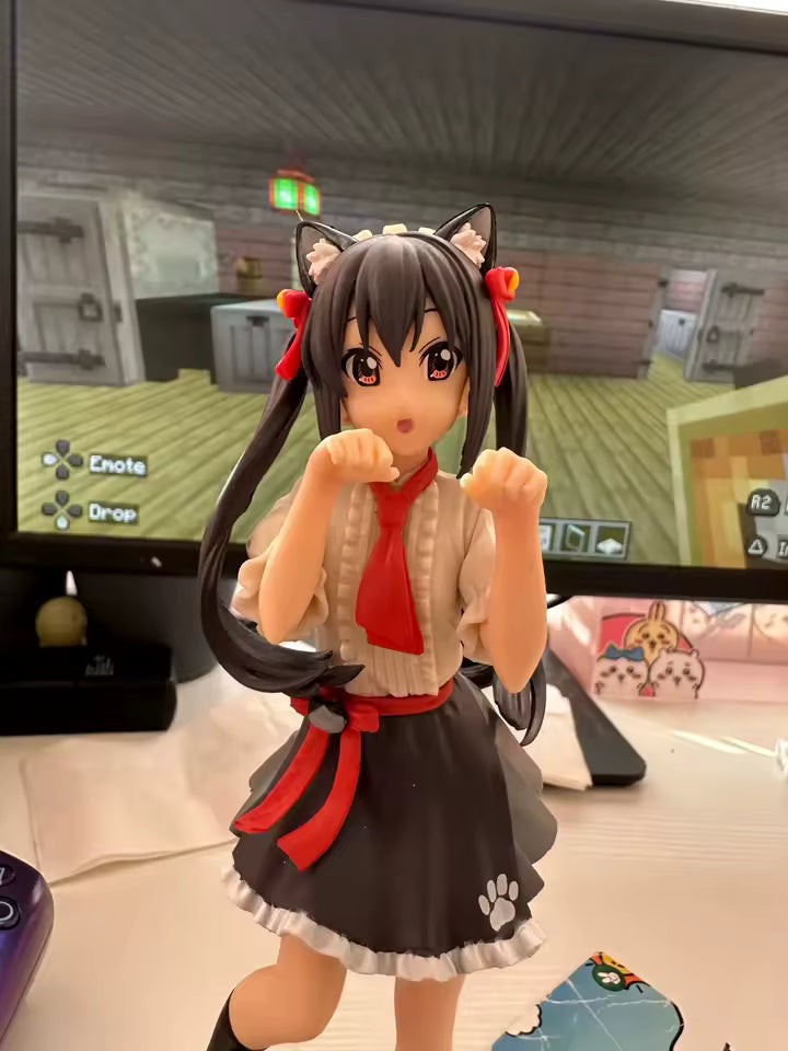 Azusa Nakano & Yui Hirasawa Neko outfit K-ON! Anime Figure Model Statue PVC 7" [No Box]