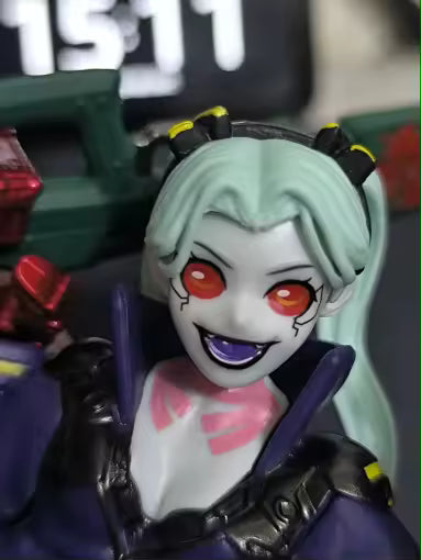 Rebecca Sitting Cyberpunk Edgerunners Anime Figure Model Statue PVC 4" [Boxed]