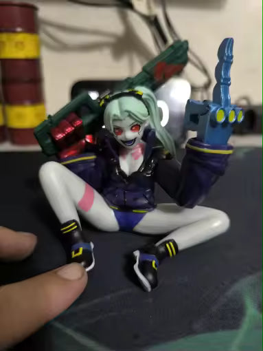 Rebecca Sitting Cyberpunk Edgerunners Anime Figure Model Statue PVC 4" [Boxed]