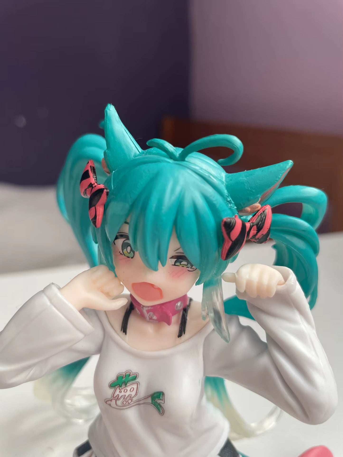Hatsune Miku Cat Ear T-Shirt Project DIVA Vocaloid Desktop Anime Figure PVC 4.5" [No Box]