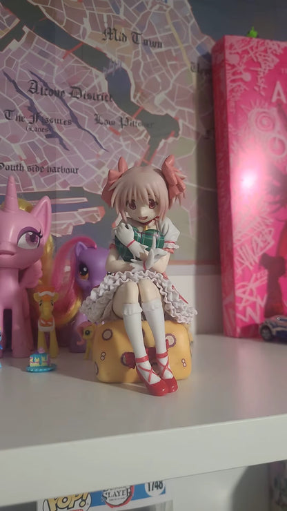 Madoka Kaname Sitting Puella Magi Madoka Magica Anime Figure Model PVC 5.8" [Boxed]