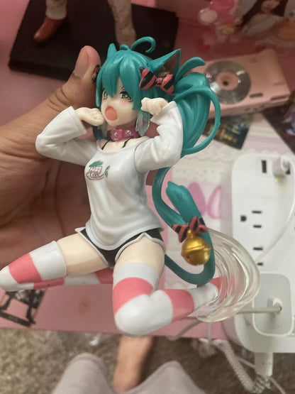 Hatsune Miku Cat Ear T-Shirt Project DIVA Vocaloid Desktop Anime Figure PVC 4.5" [No Box]