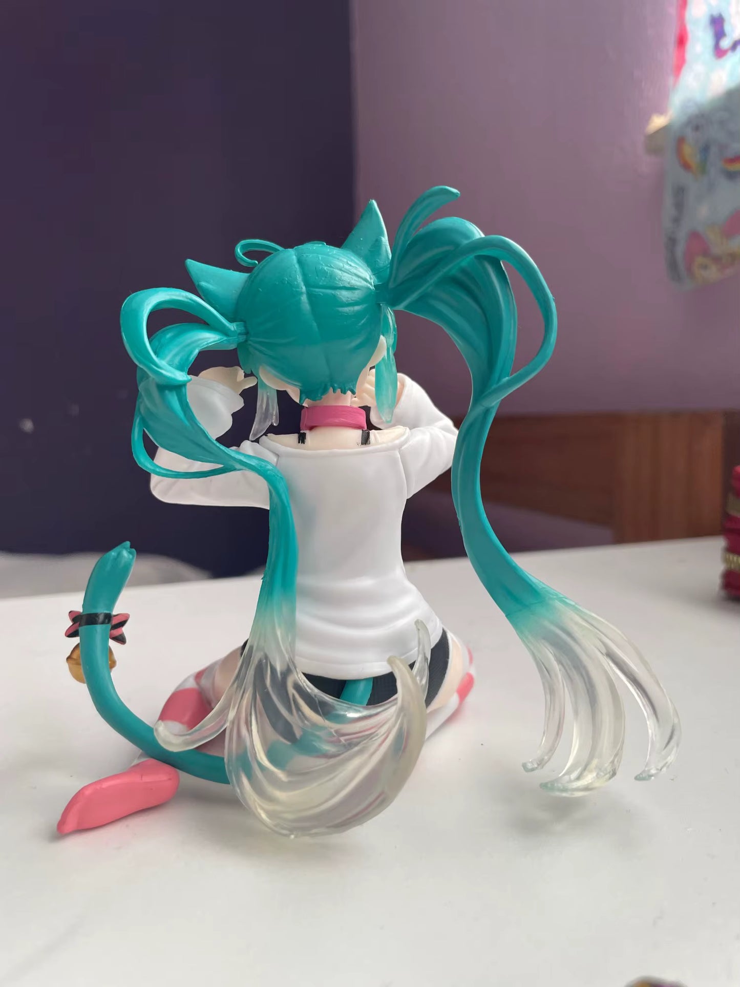 Hatsune Miku Cat Ear T-Shirt Project DIVA Vocaloid Desktop Anime Figure PVC 4.5" [No Box]