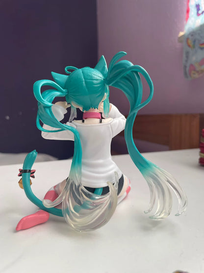 Hatsune Miku Cat Ear T-Shirt Project DIVA Vocaloid Desktop Anime Figure PVC 4.5" [No Box]