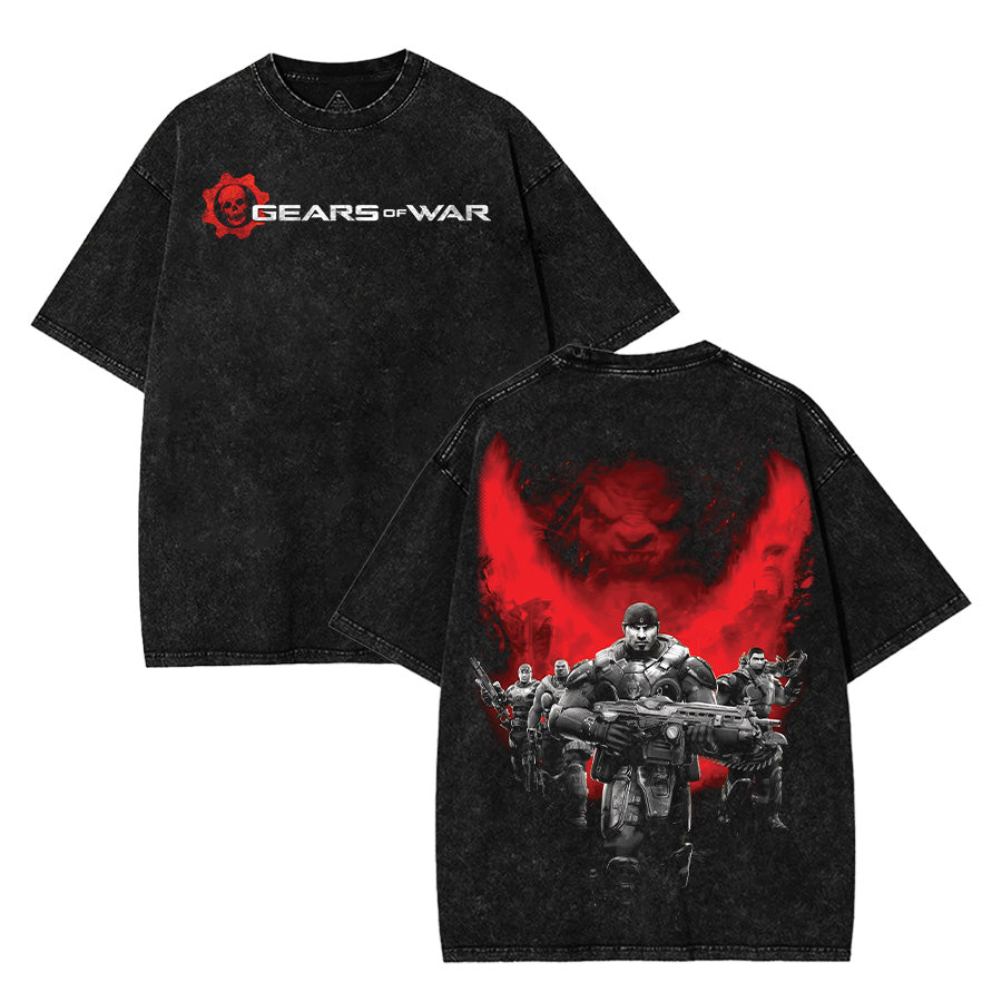 Gears of War Weapon Stack– Washed T-Shirt Cotton Menswear Top  | SEP 97