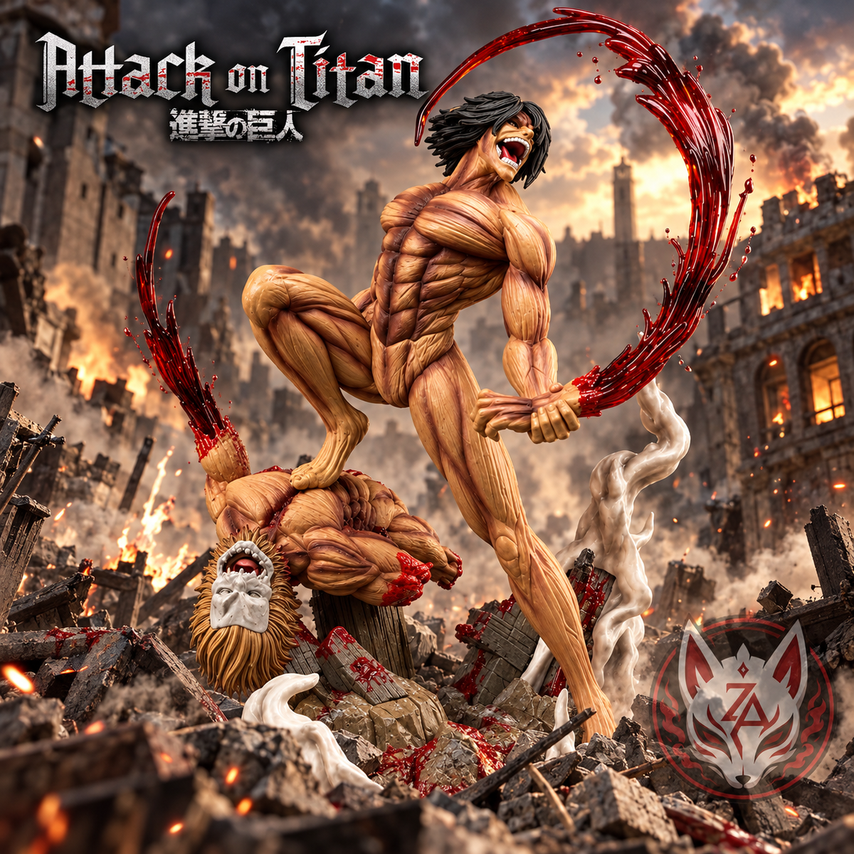 Attack on Titan: Eren Yeager vs. Porco Galliard Non-Scale Figure