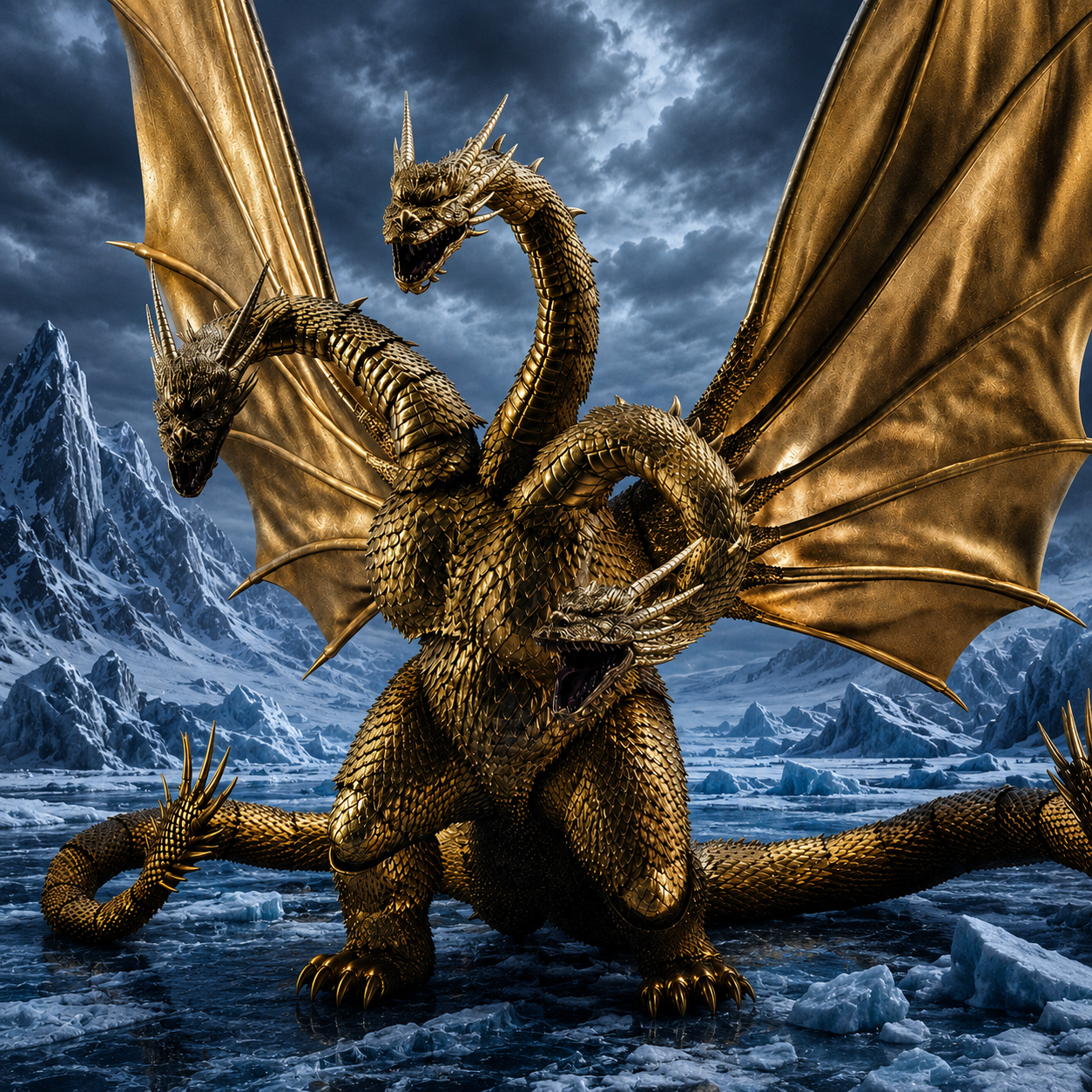 King Ghidorah Godzilla: King of the Monsters Movie Action Figure Model PVC 11.5" [No Box]