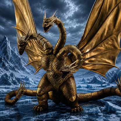 King Ghidorah Godzilla: King of the Monsters Movie Action Figure Model PVC 11.5" [No Box]