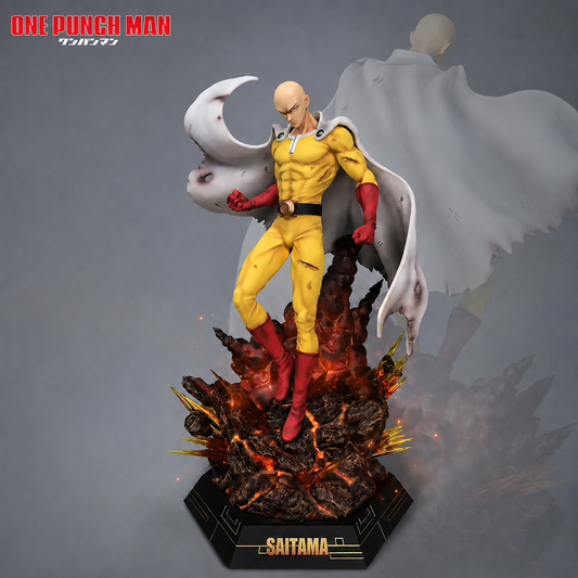 Saitama One Punch Man Anime Figure Model Statue PVC 17.7" [Boxed : Battery Powered]