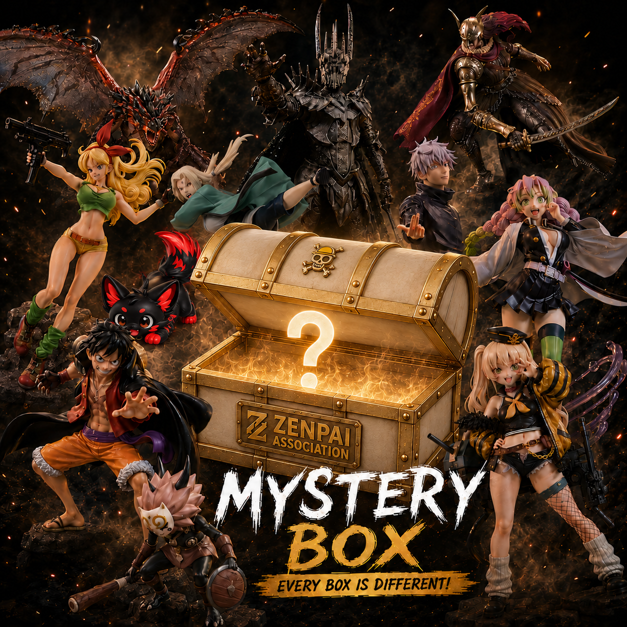 Mystery Gift Box Collectible Anime Figure Model Statue PVC 4 - 8" [Boxed]