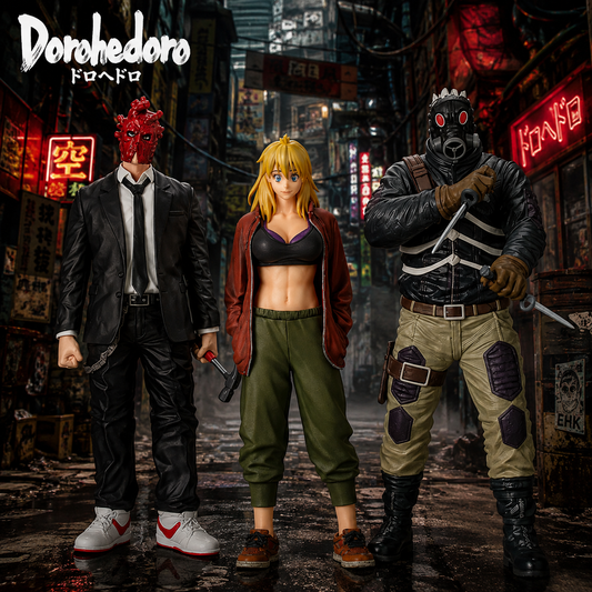 Shin Heart Mask, Caiman Gas Mask Dorohedoro Anime Figure Model Statue PVC 7.4" [Boxed]