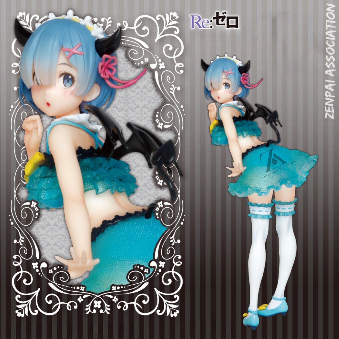 Rem Succubus Re: Zero Anime Kawaii Petite Figure PVC 8" [No Box]