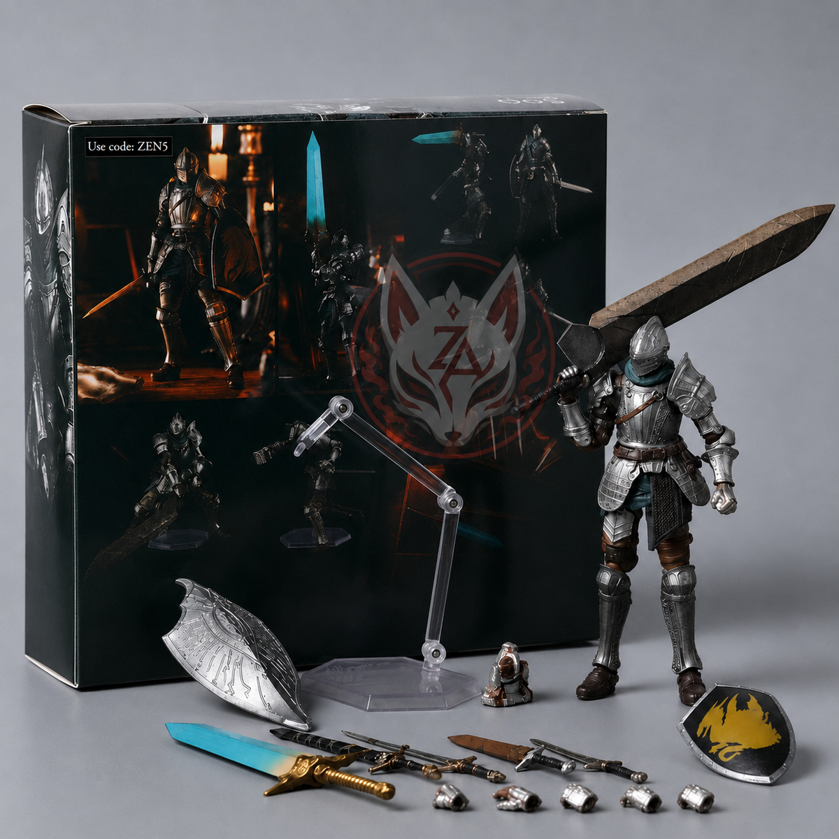 Demon's Souls: Fluted Armor Knight Adjustable 1/12 Scale Figure