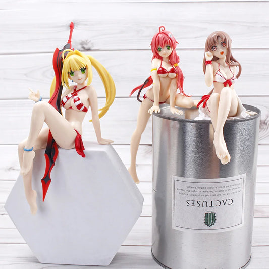 Nero Claudius, Asuna Yuuki, and Lala Satalin Deviluke Splash Girls Anime Desktop Figure Model PVC 5" [No Box]