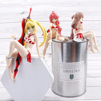 Nero Claudius, Asuna Yuuki, and Lala Satalin Deviluke Splash Girls Anime Desktop Figure Model PVC 5" [No Box]