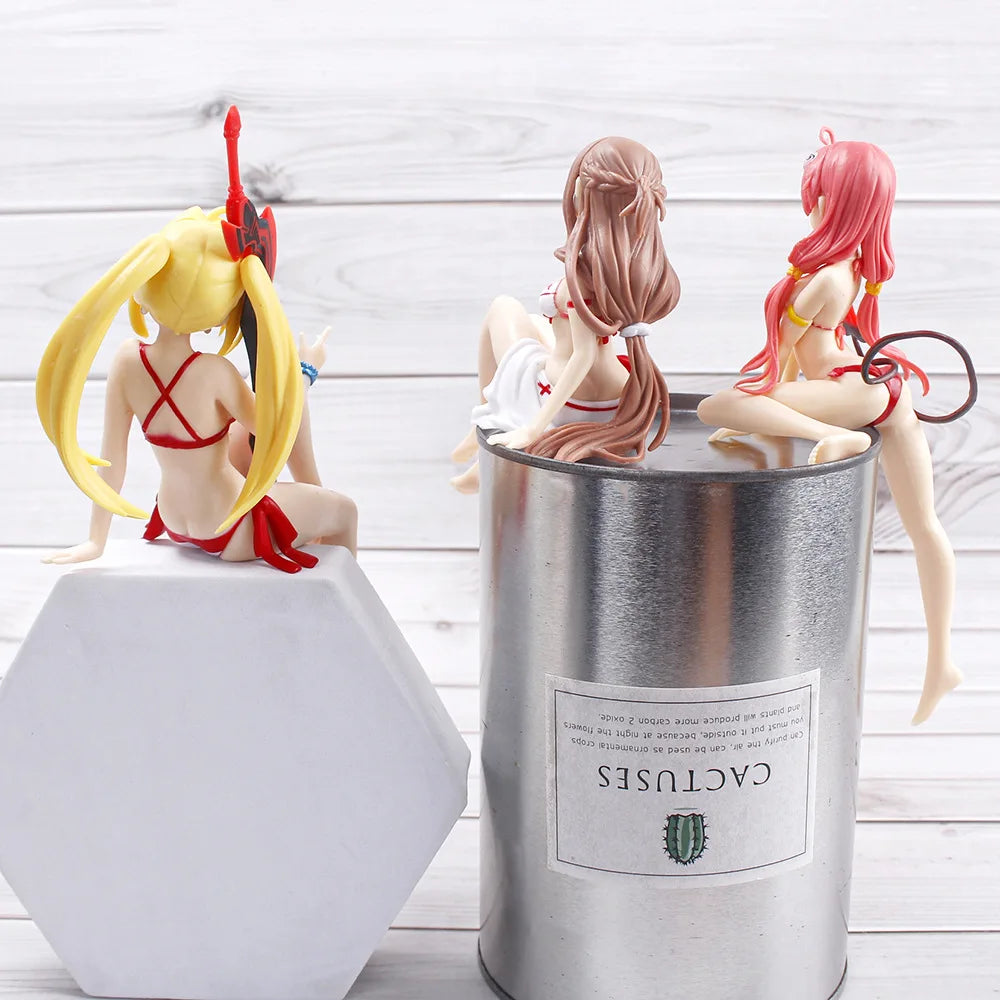 Nero Claudius, Asuna Yuuki, and Lala Satalin Deviluke Splash Girls Anime Desktop Figure Model PVC 5" [No Box]