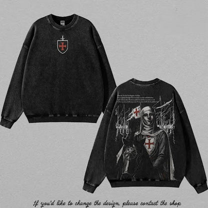 Retro Baldwin IV "The Leper King" The Crusader King and His Holy Army Sweater