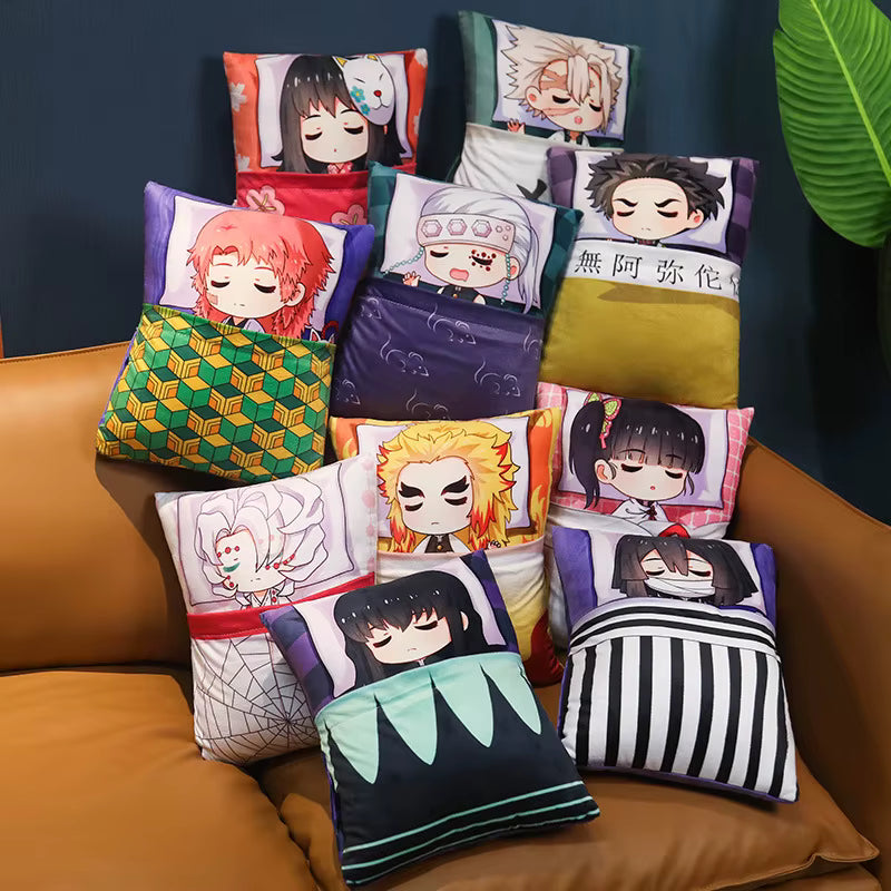 Demon Slayer Anime Corps Napping Hashiras Throw Pillow Cushion 14 x 10.6”