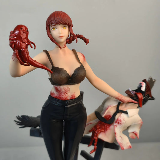 Makima Killing Denji Chainsaw Man Cast Off Anime Figure Model Statue PVC 13" [No Box]
