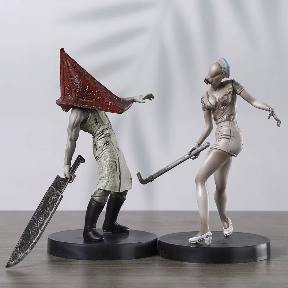 Pyramid Head and Dark Nurse Silent Hill Horror Movie Monster Figure Statue Model PVC [Boxed]