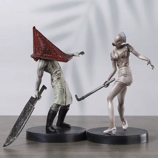 Pyramid Head and Dark Nurse Silent Hill Horror Movie Monster Figure Statue Model PVC [Boxed]