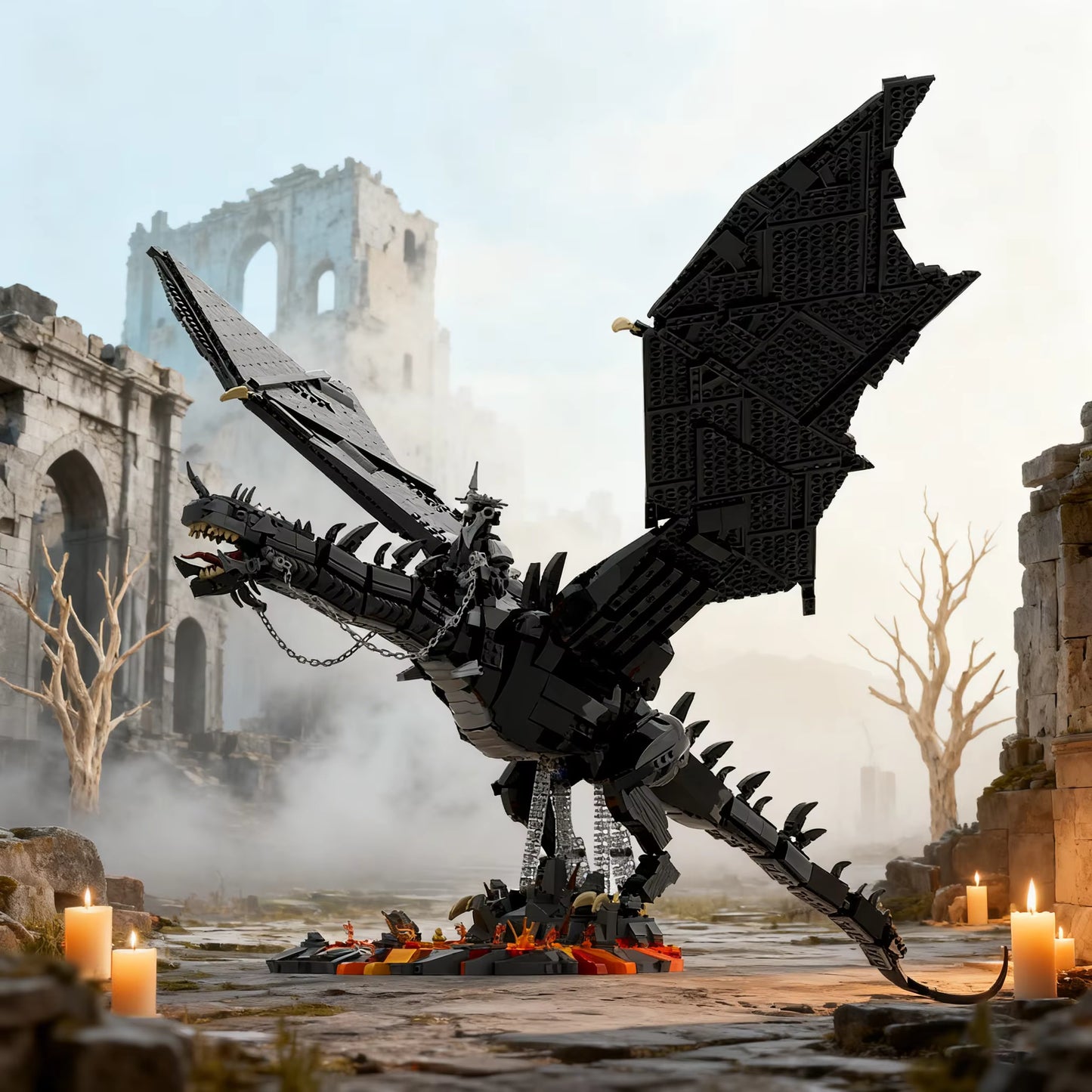 The Witch-King of Angmar The Lord of the Rings Movie Interlocking Building Blocks 2199 pc set PVC 24.5"[Boxed]