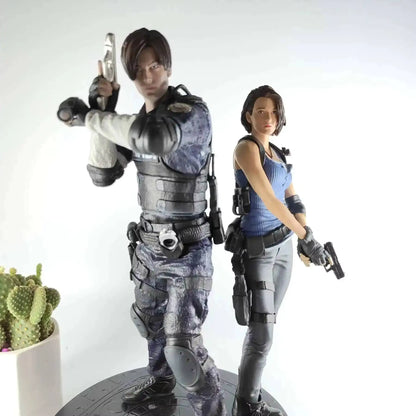Leon Scott Kennedy and Jill Valentine Resident Evil Figure Model Statue PVC 13" [No Box]