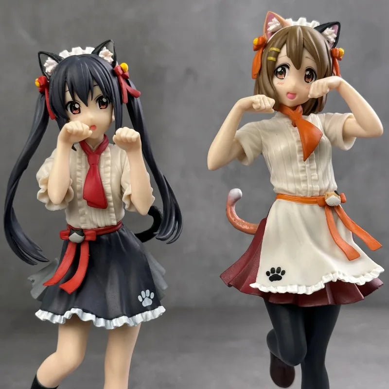 Azusa Nakano & Yui Hirasawa Neko outfit K-ON! Anime Figure Model Statue PVC 7" [No Box]