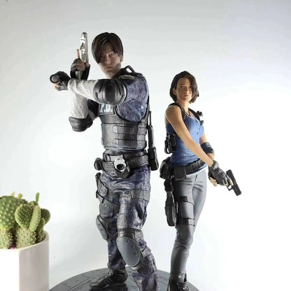 Leon Scott Kennedy and Jill Valentine Resident Evil Figure Model Statue PVC 13" [No Box]