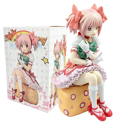 Madoka Kaname Sitting Puella Magi Madoka Magica Anime Figure Model PVC 5.8" [Boxed]