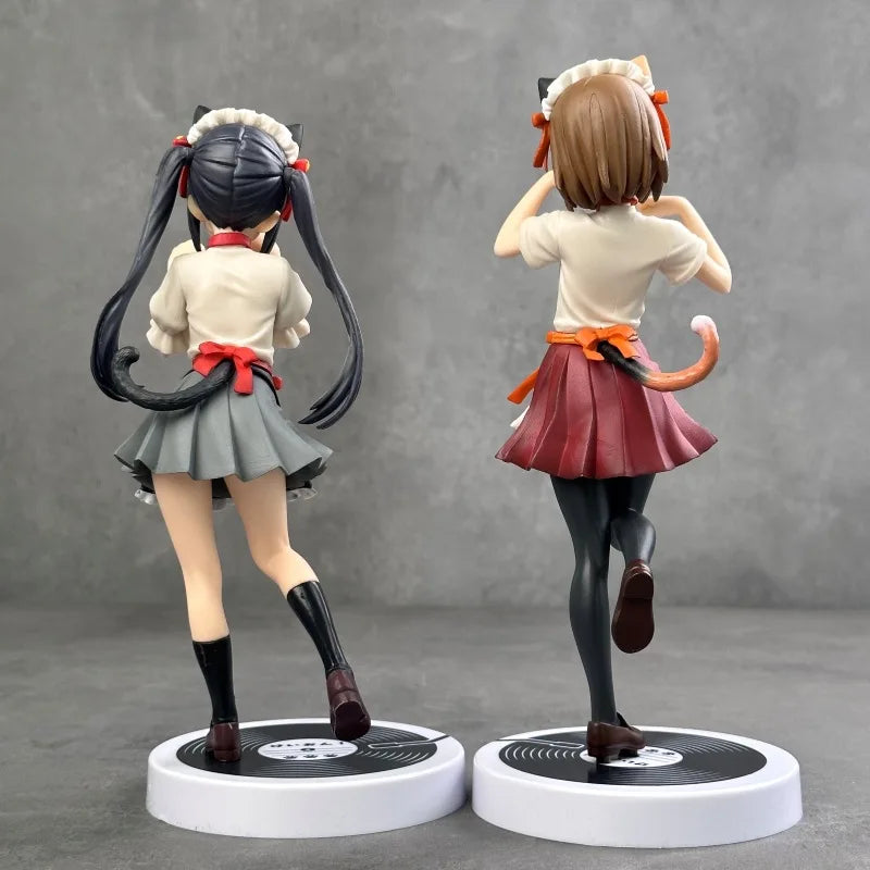 Azusa Nakano & Yui Hirasawa Neko outfit K-ON! Anime Figure Model Statue PVC 7" [No Box]
