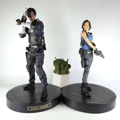 Leon Scott Kennedy and Jill Valentine Resident Evil Figure Model Statue PVC 13" [No Box]
