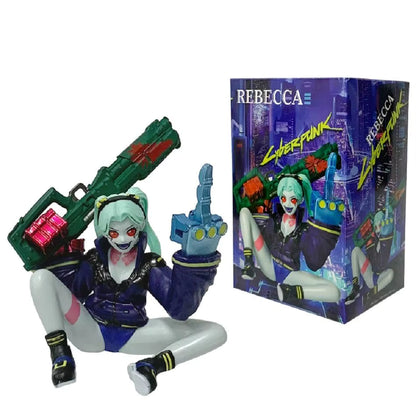 Rebecca Sitting Cyberpunk Edgerunners Anime Figure Model Statue PVC 4" [Boxed]