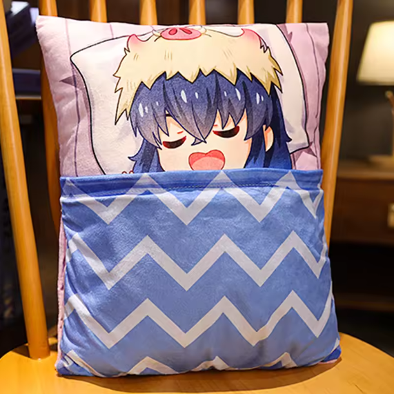 Demon Slayer Anime Corps Napping Hashiras Throw Pillow Cushion 14 x 10.6”