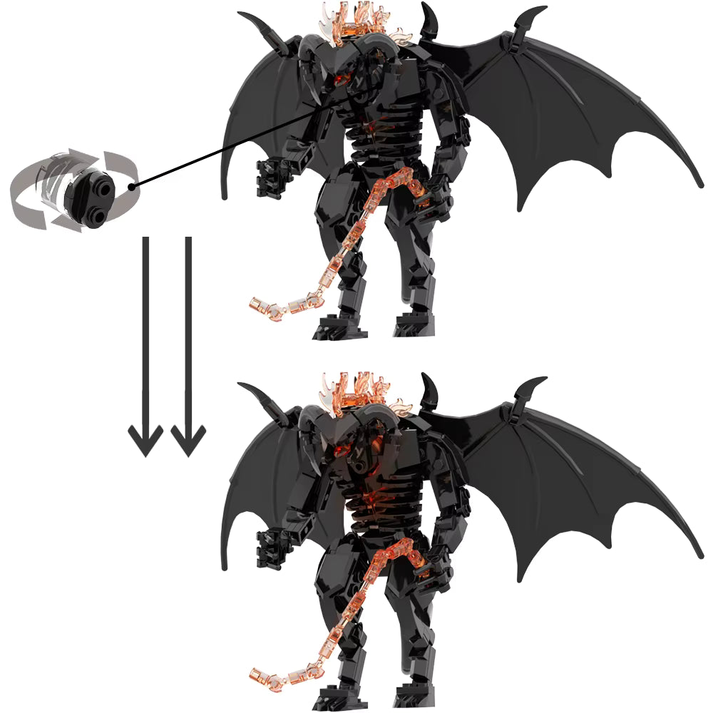 Balrog of Moria The Lord of the Rings Figure  Building Blocks 215 pcs Interlocking Set PVC 6"
