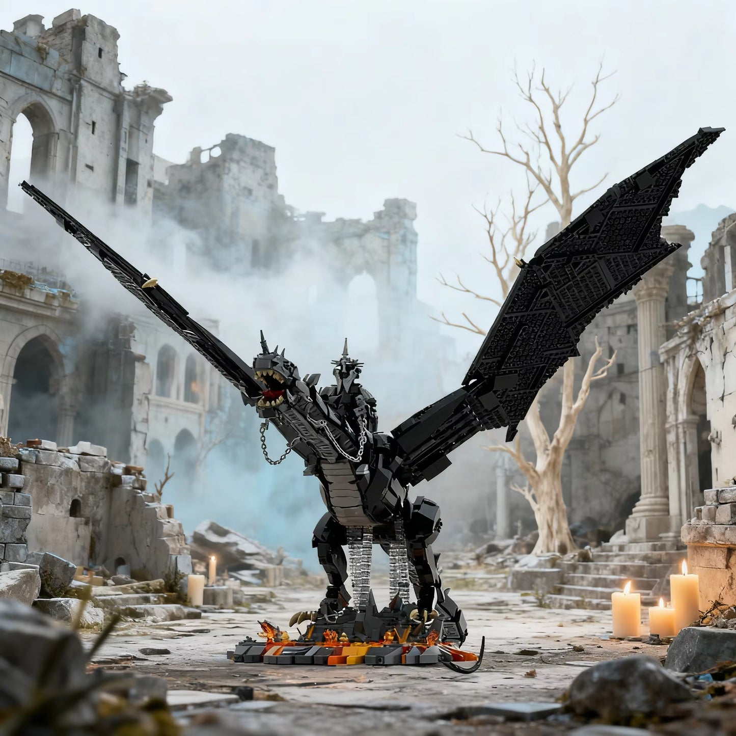 The Witch-King of Angmar The Lord of the Rings Movie Interlocking Building Blocks 2199 pc set PVC 24.5"[Boxed]