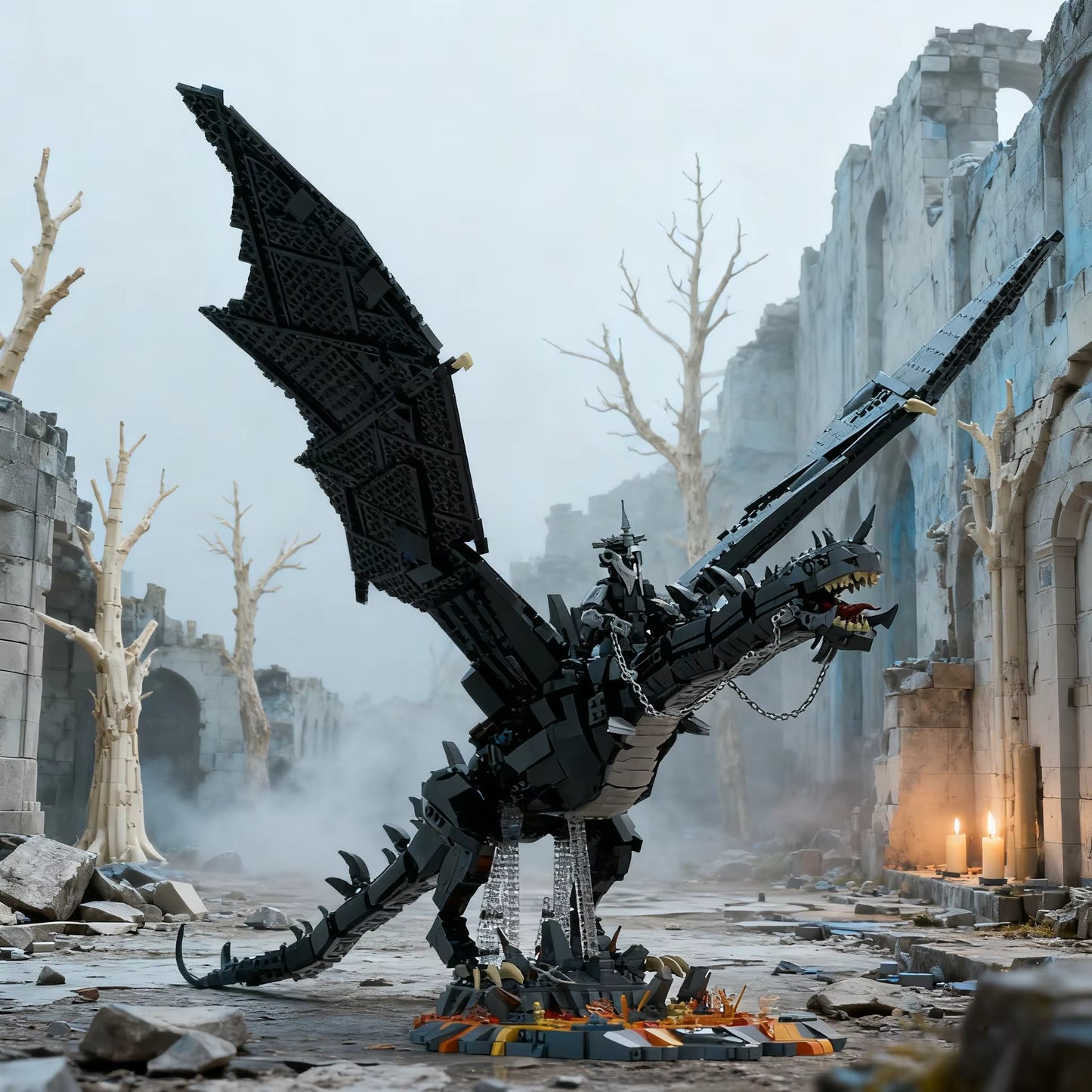 The Witch-King of Angmar The Lord of the Rings Movie Interlocking Building Blocks 2199 pc set PVC 24.5"[Boxed]