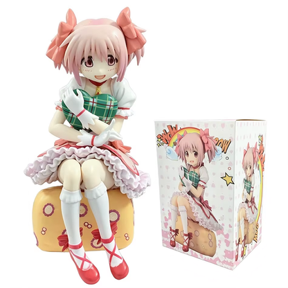 Madoka Kaname Sitting Puella Magi Madoka Magica Anime Figure Model PVC 5.8" [Boxed]