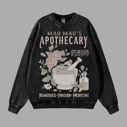 Cute Apothecary Poisons Vintage Washed Graphic Tee Sweater Unisex Heavyweight 'TTT'